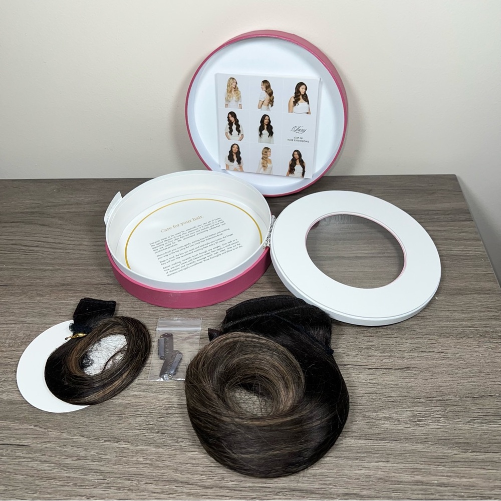 Luxy Human Hair Mocha Brown Balayage 16” Classic Clip In Hair Extensions - Picture 7 of 16